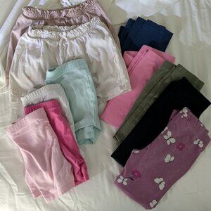 7 shorts + 5 pairs of leggings! large 4/5 4T bundle of wardrobe staples